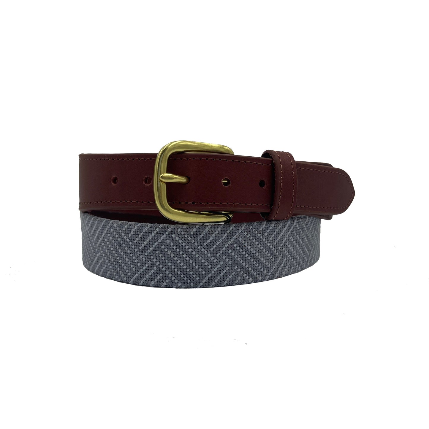 Needlepoint Texture Basketweave Steel Grey and Navy Blue - The Golf Guys Online