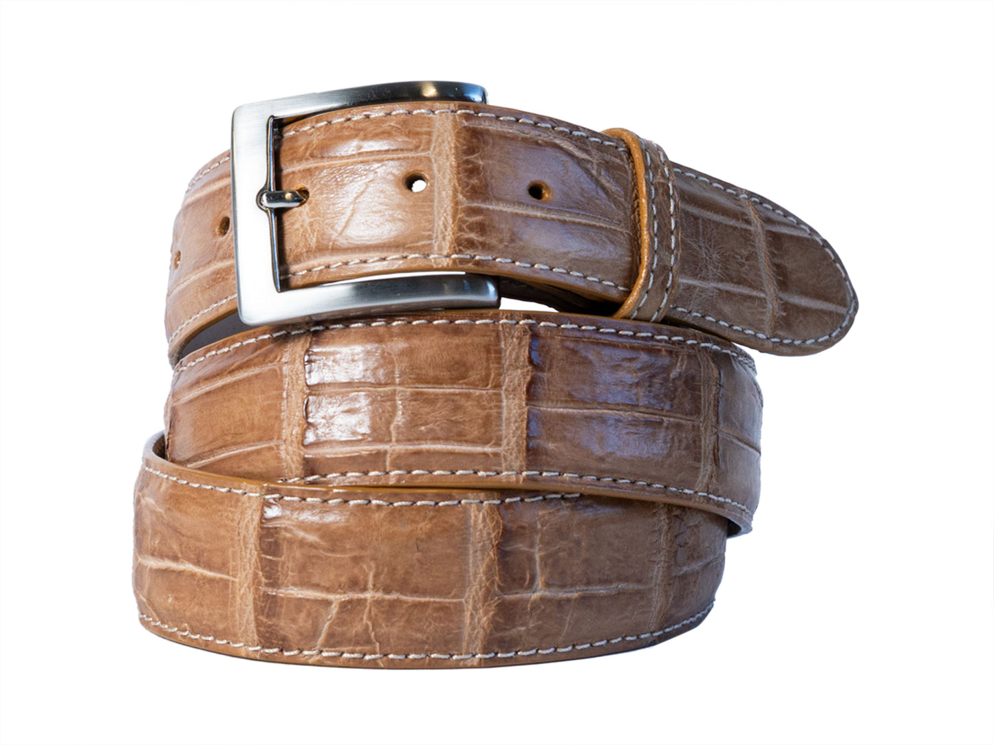 Alligator Skin Matte Belt Tan - The Golf Guys Online