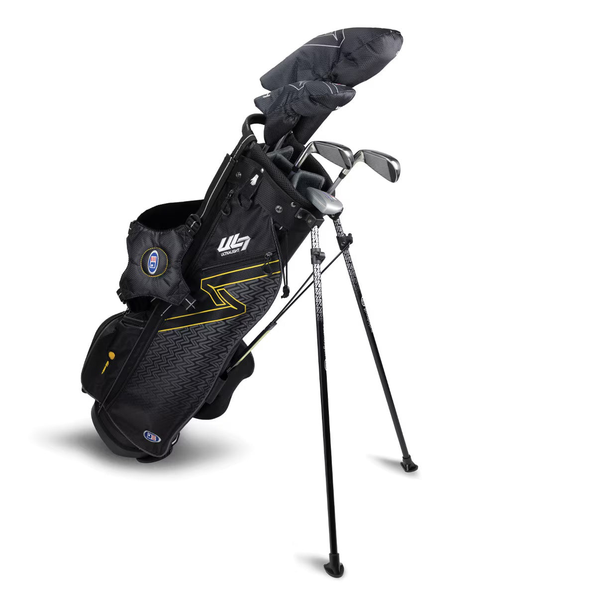 U.S. Kids Golf UL-7 5 Club Stand Set (Approx Age 12, Height 63"-66") Black/Gold Bag - The Golf Guys Online