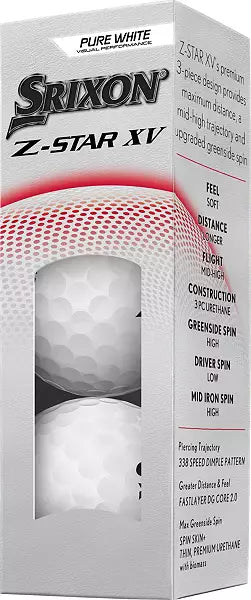 Srixon 2025 Z-Star XV 9 Pure White Golf Balls