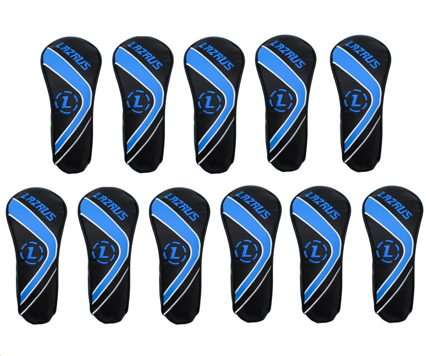 Lazrus Golf - Premium Black Hybrid Wood Head Covers | Individuals or Sets - The Golf Guys Online