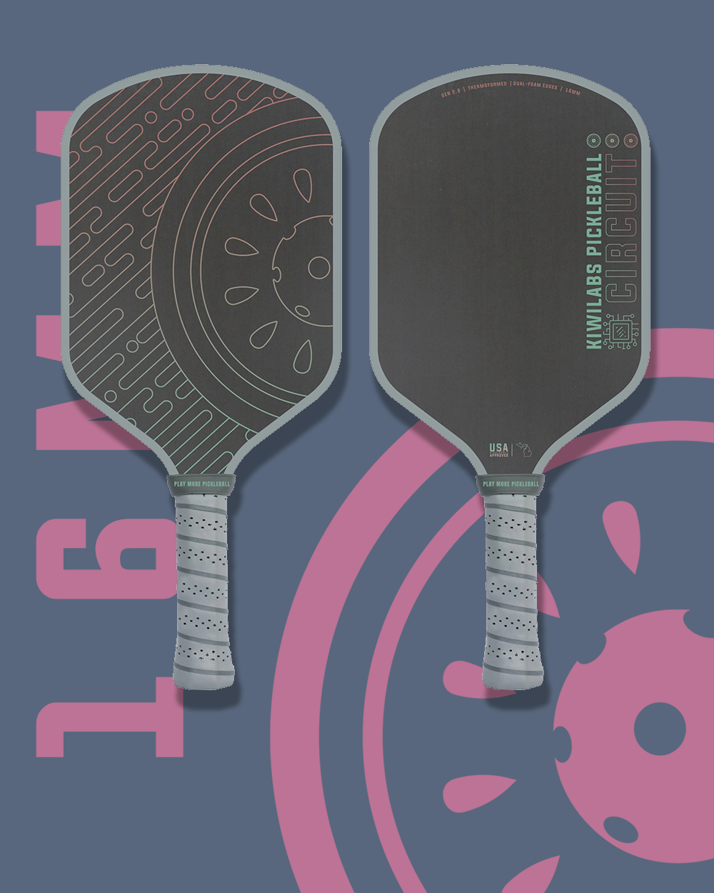 Circuit Dual-Foam Pickleball Paddle From KiwiLabs Pickleball | t700 Thermoformed Carbon Fiber - The Golf Guys Online