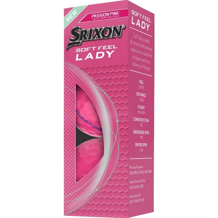 Srixon 2025 Soft Feel Lady 9 Passion Pink Golf Balls