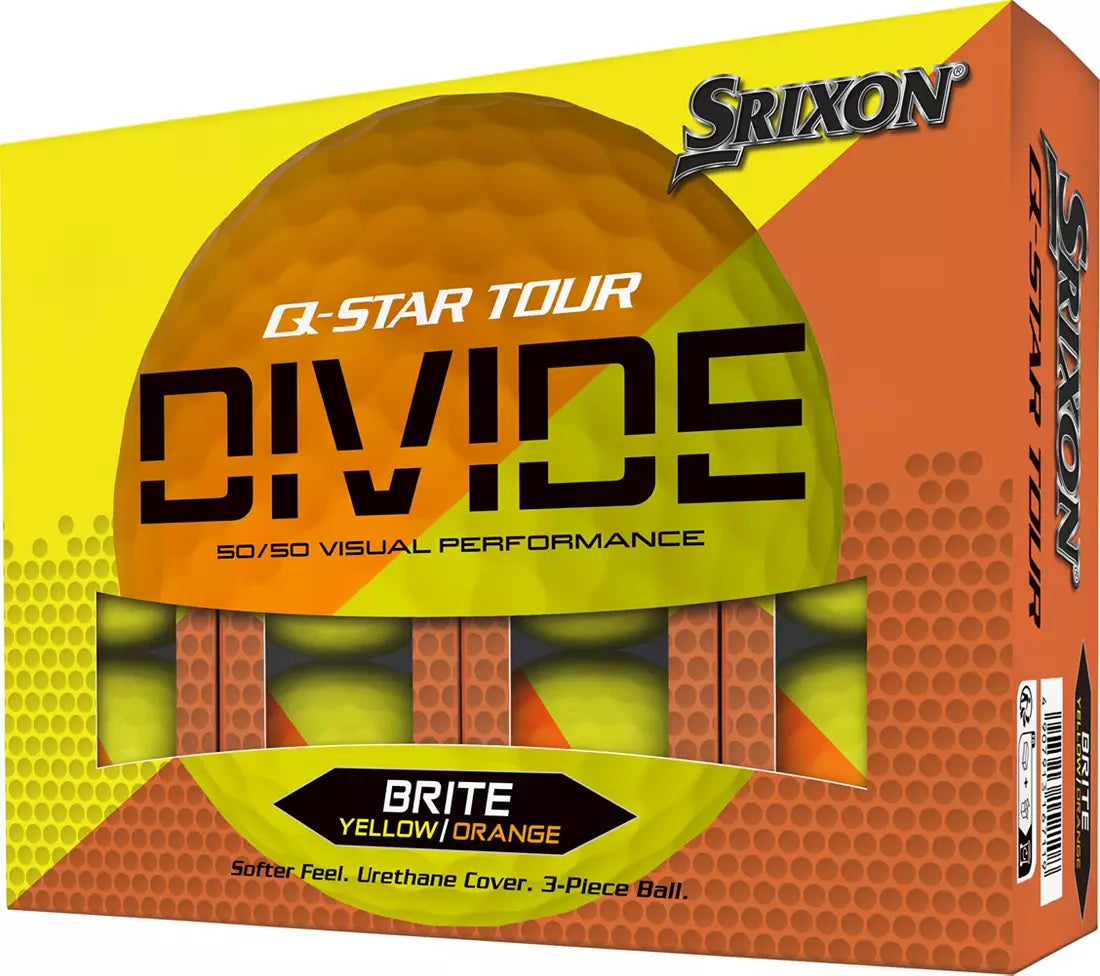 Srixon Q-Star Tour Divide Brite Yellow/Orange Golf Balls