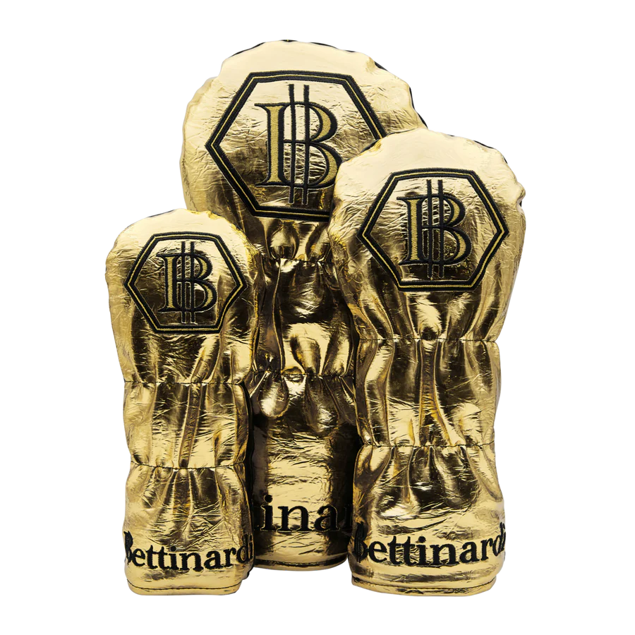 Limited Bettinardi 2025 Black and Gold Multi Gangster Cat Wood Headcover Set