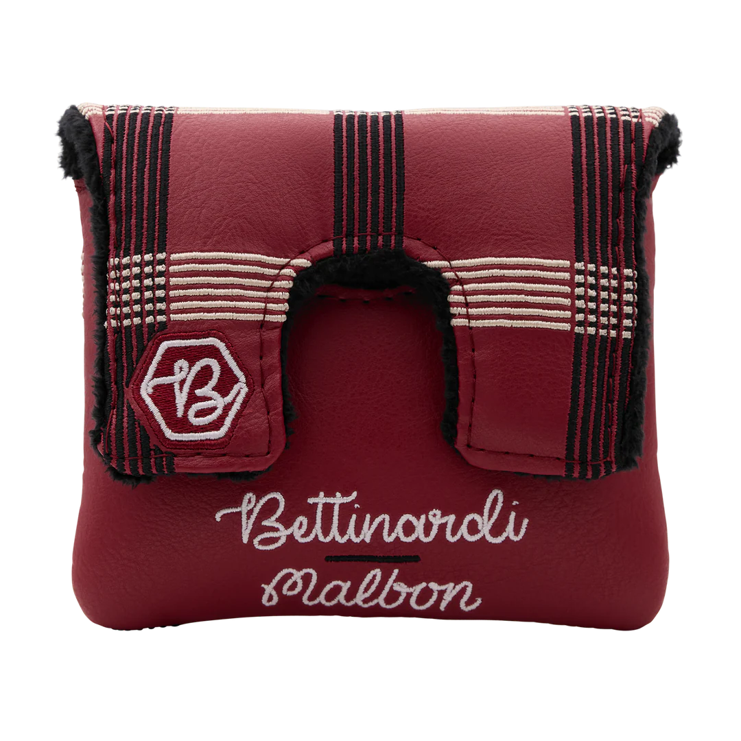 Malbon x Bettinardi Gangster Buckets Maroon Plaid Center Shafted Mallet Putter Headcover