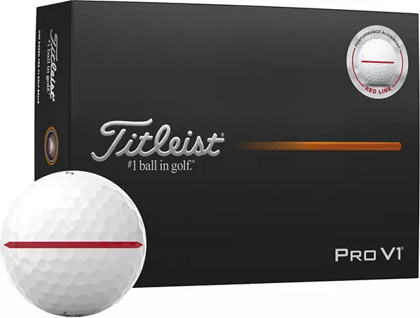 Titleist 2025 Pro V1 Perfomance Alignment Red Golf Balls