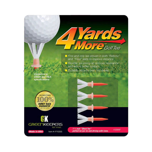 4 Yards More 1 3/4" - 4 Count Red Tees - The Golf Guys Online