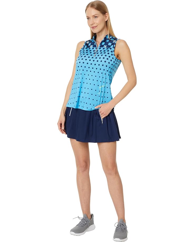 Jamie Sadock Spirit Basic Collection: Women's Cooltrex Pull On Pleated 16" Skort-Navy - The Golf Guys Online