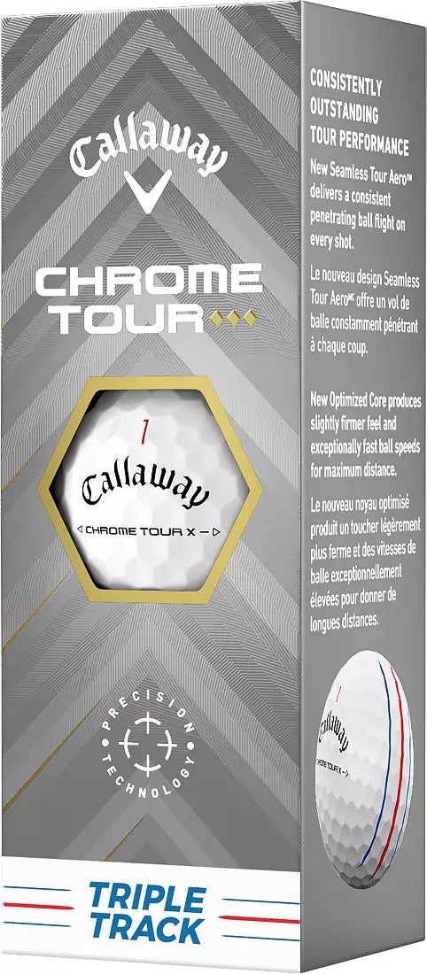 Chrome Tour Triple Diamond Triple Track White 2025 Golf Balls