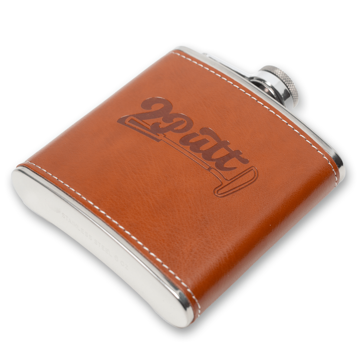 6oz Leather Wrap Flask - The Golf Guys Online