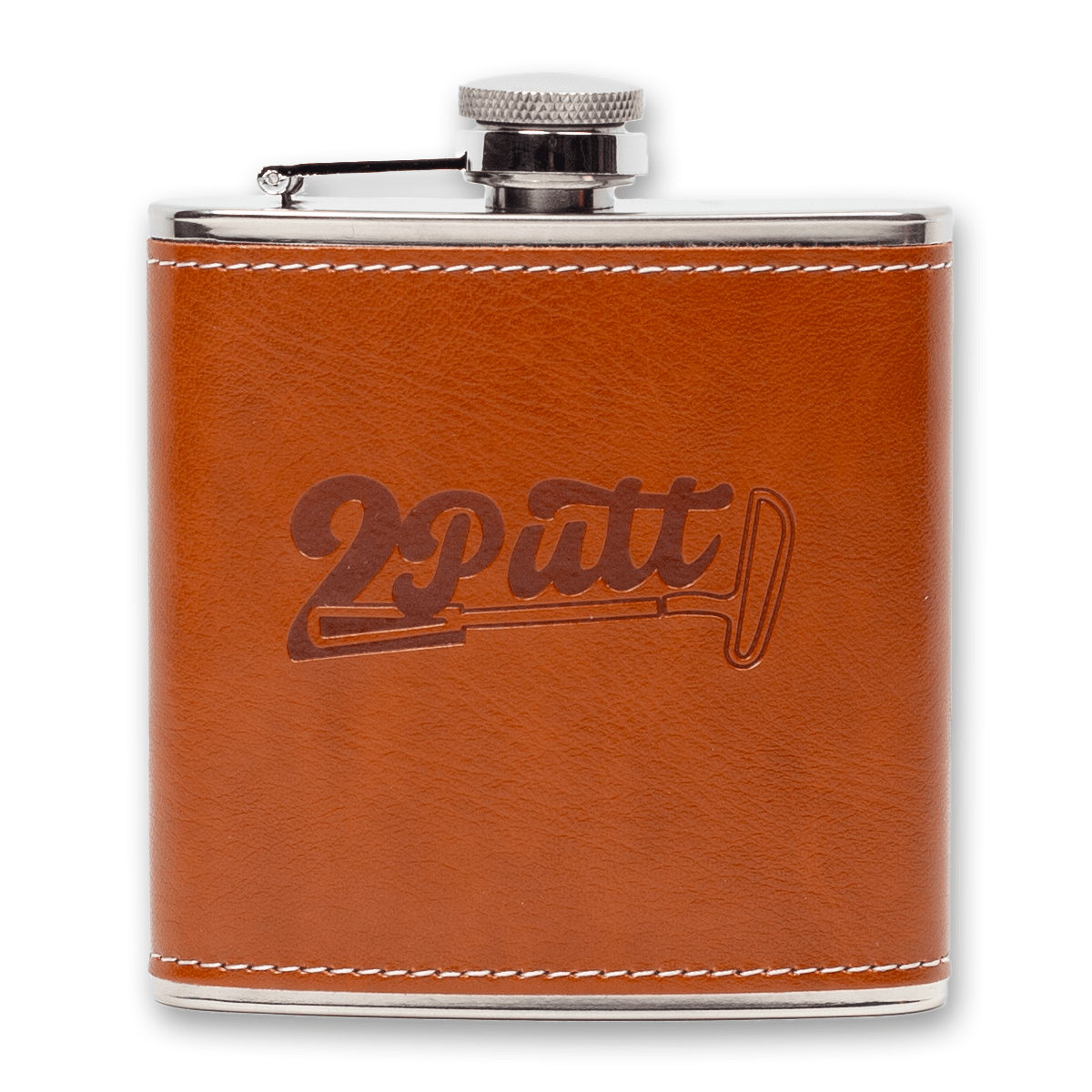 6oz Leather Wrap Flask - The Golf Guys Online