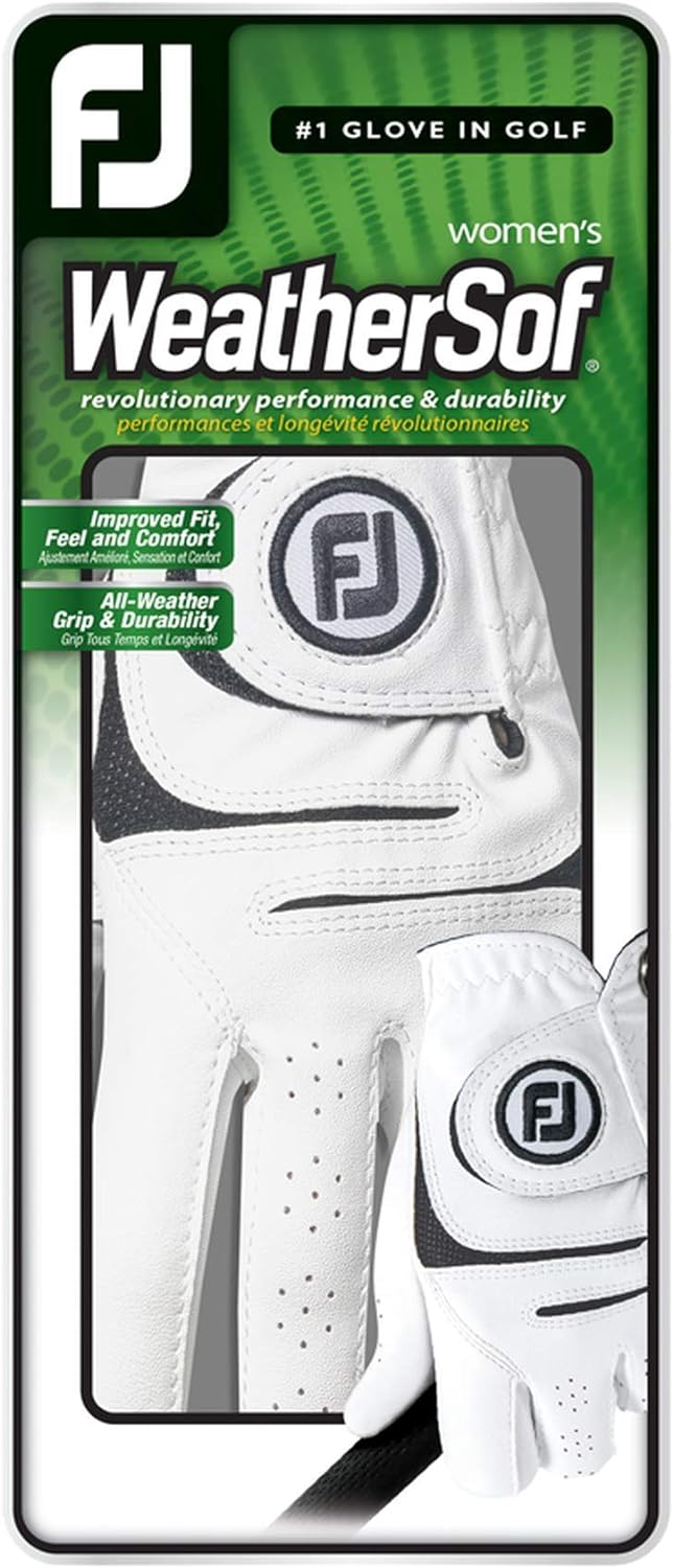 FootJoy WeatherSof Women's Glove 2023 (Prior Gen) White/Black - The Golf Guys Online
