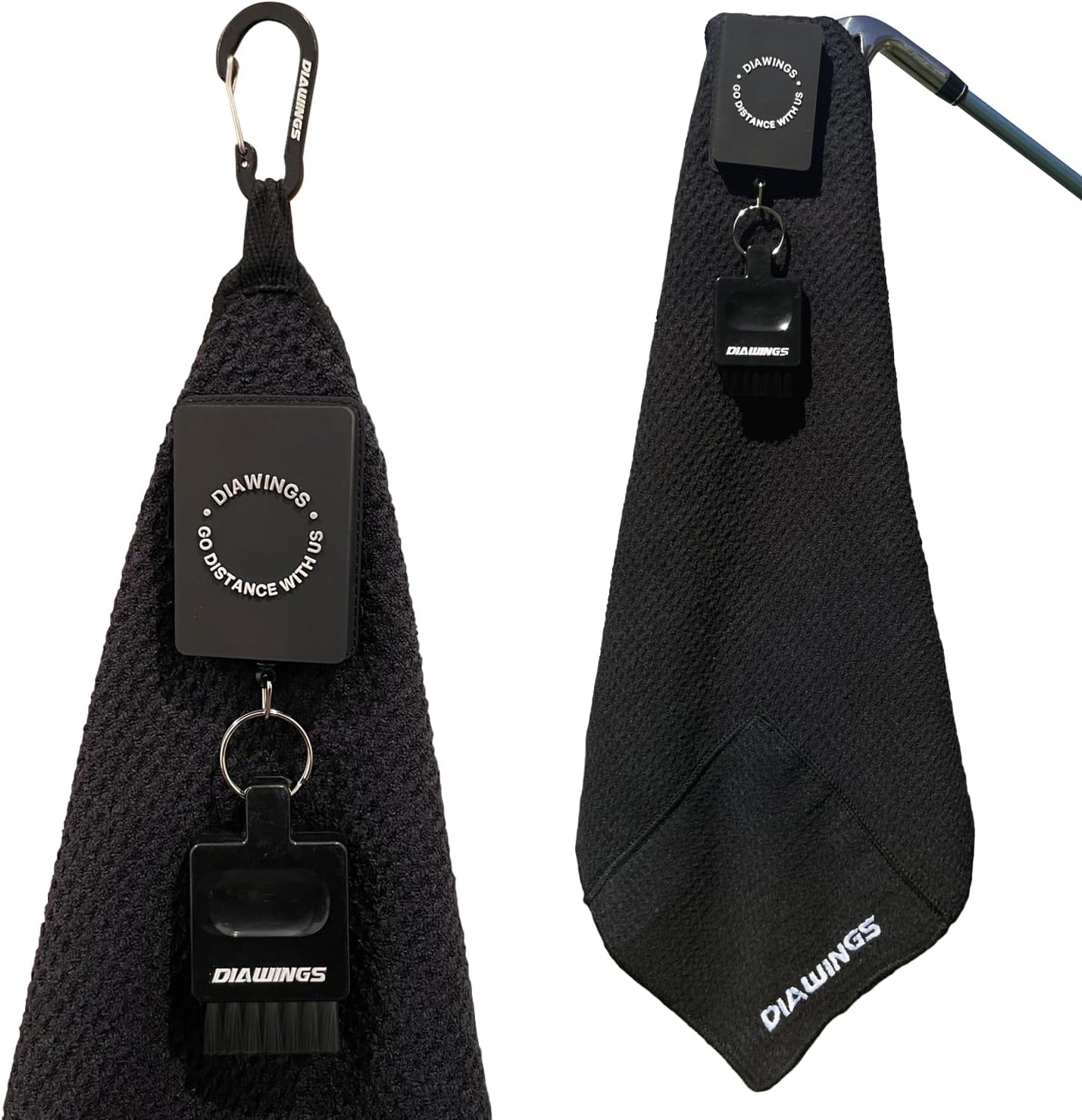 Diawings All In One Golf Towel Black - The Golf Guys Online
