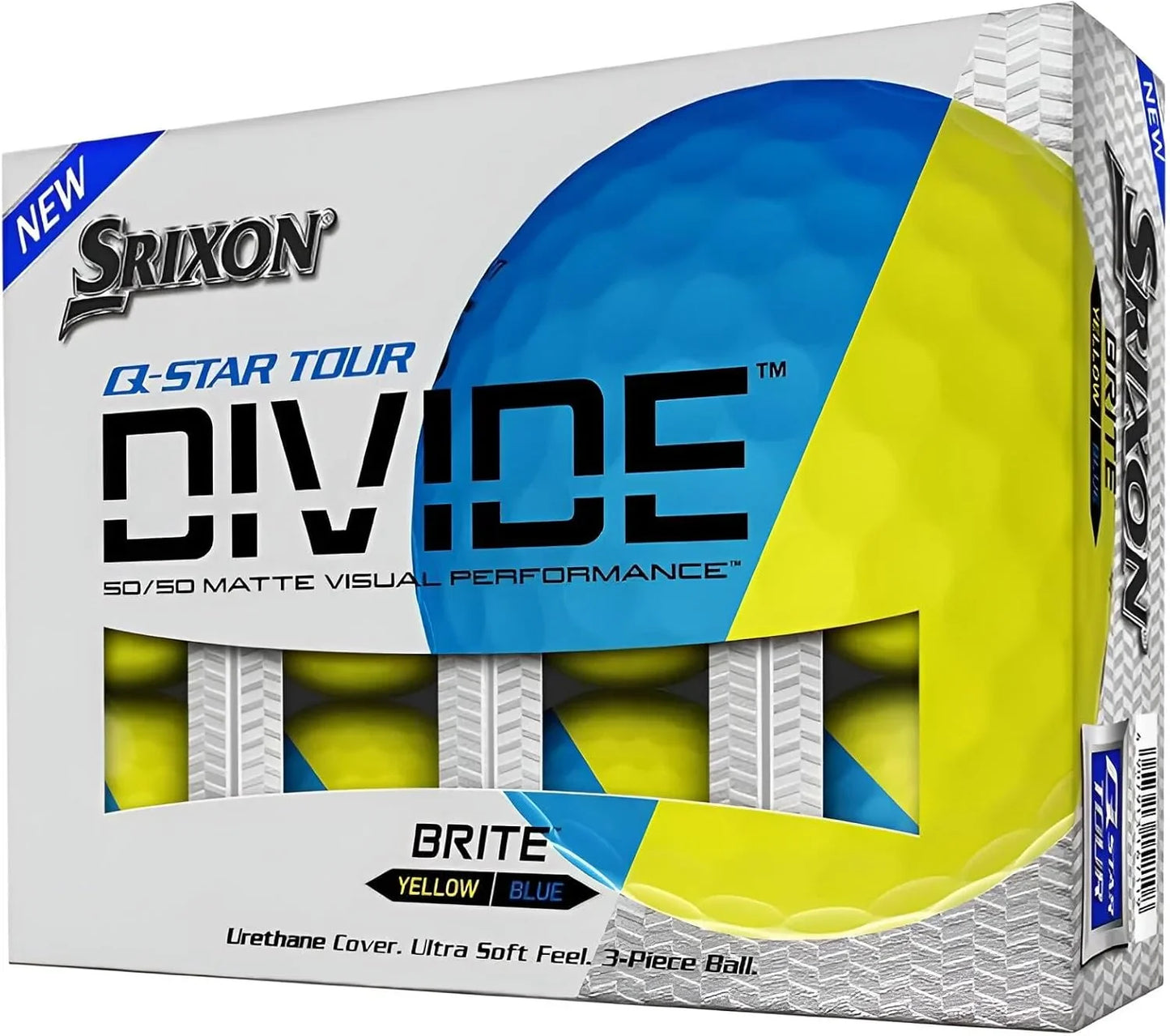 Srixon Q-Star Tour Divide 3 Brite Yellow & Blue Golf Balls - The Golf Guys Online