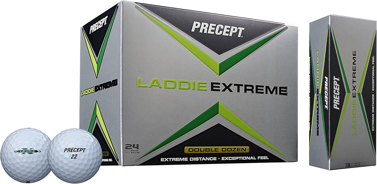 Precept Laddie Extreme Double Dozen 2017 White Golf Balls - The Golf Guys Online