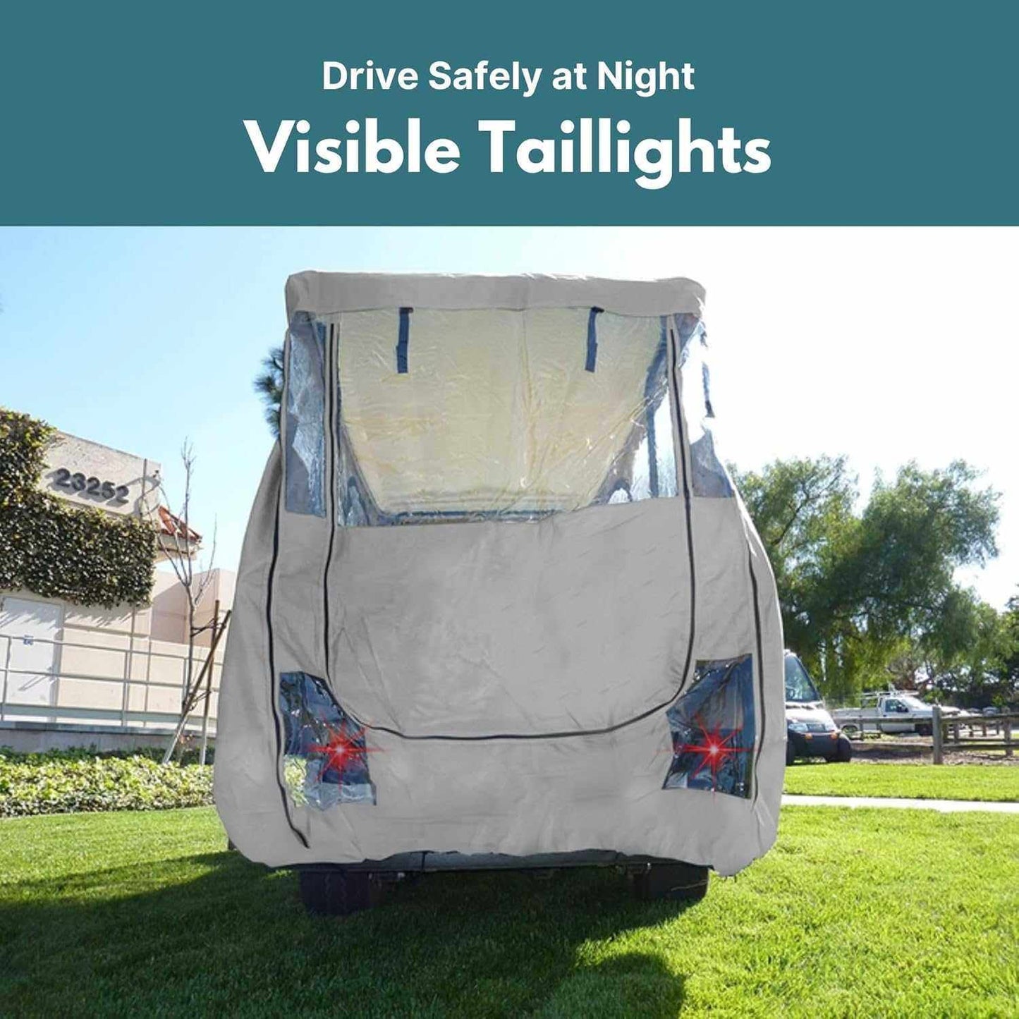 4 Passenger Long Roof Golf Cart Enclosure (Roof Length 80") Grey