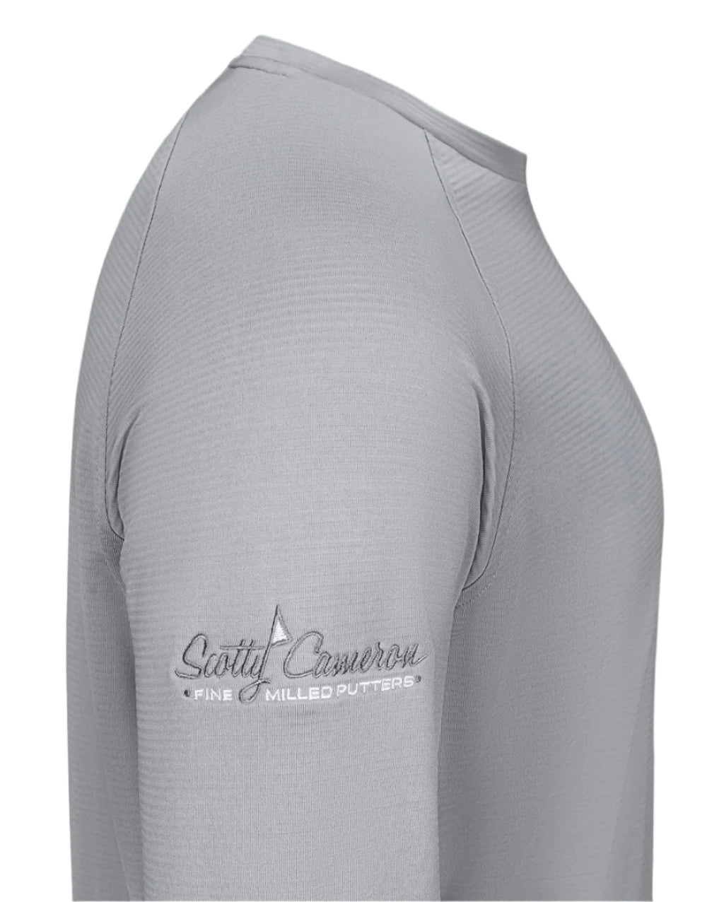 Scotty Cameron x Peter Millar - Beaumont Performance Crewneck "Bulldog" Gray Shirt - The Golf Guys Online