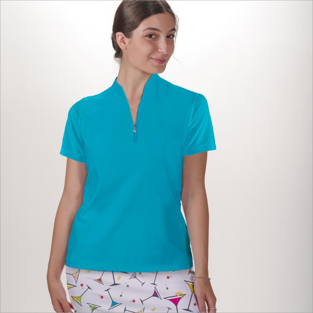 AQUA POLO QUARTER ZIP TOP - The Golf Guys Online