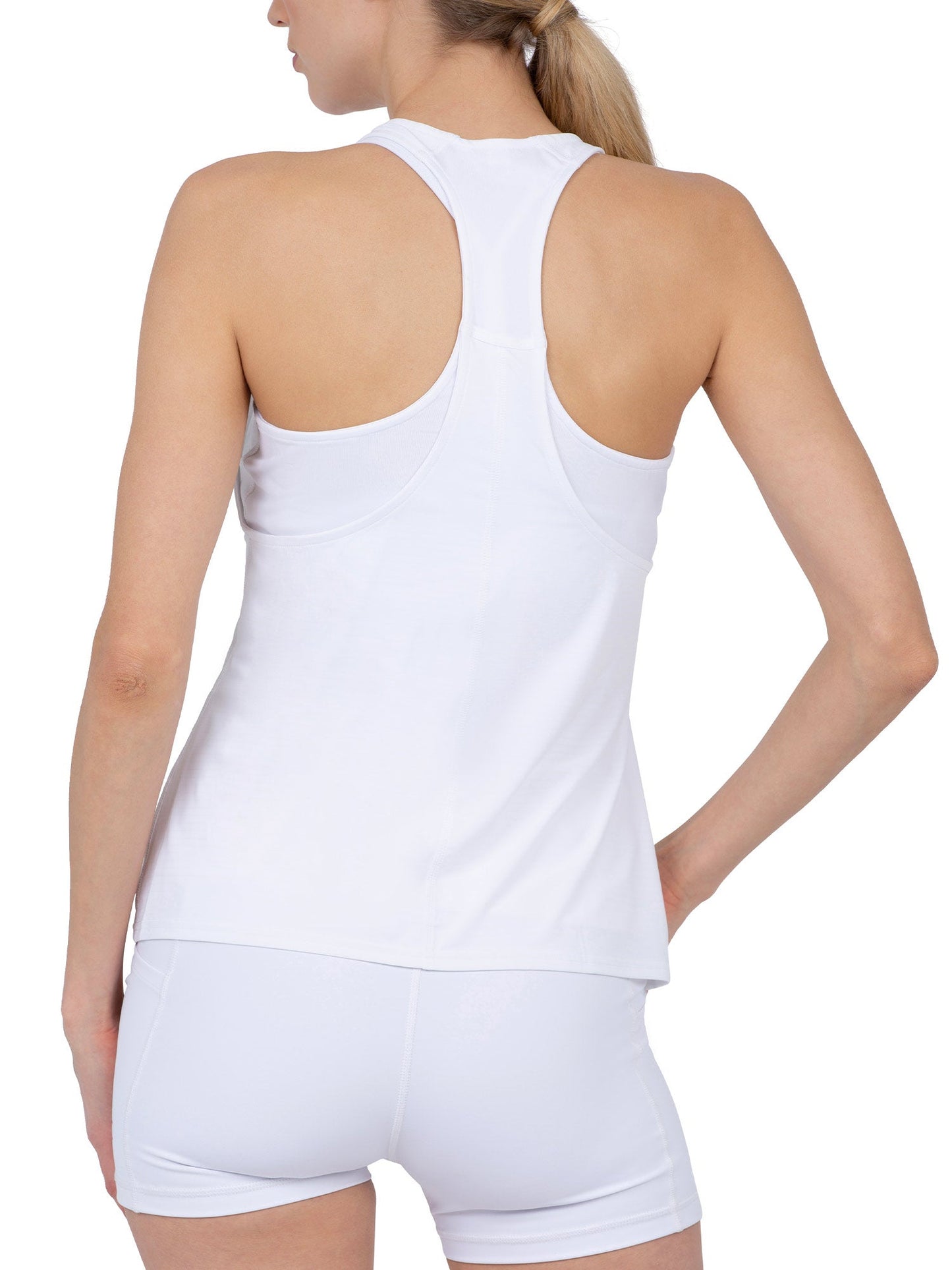 Aubrey Double Layer Athleisure Tank - White - The Golf Guys Online