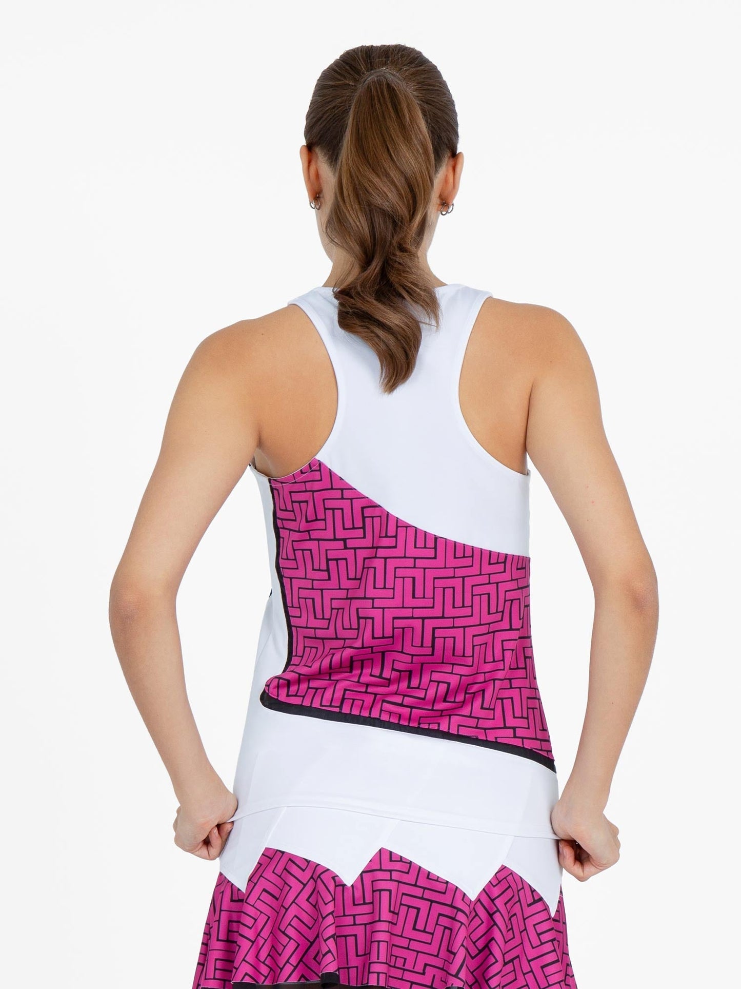 Baseline Tank - White/Pink Tessel - The Golf Guys Online
