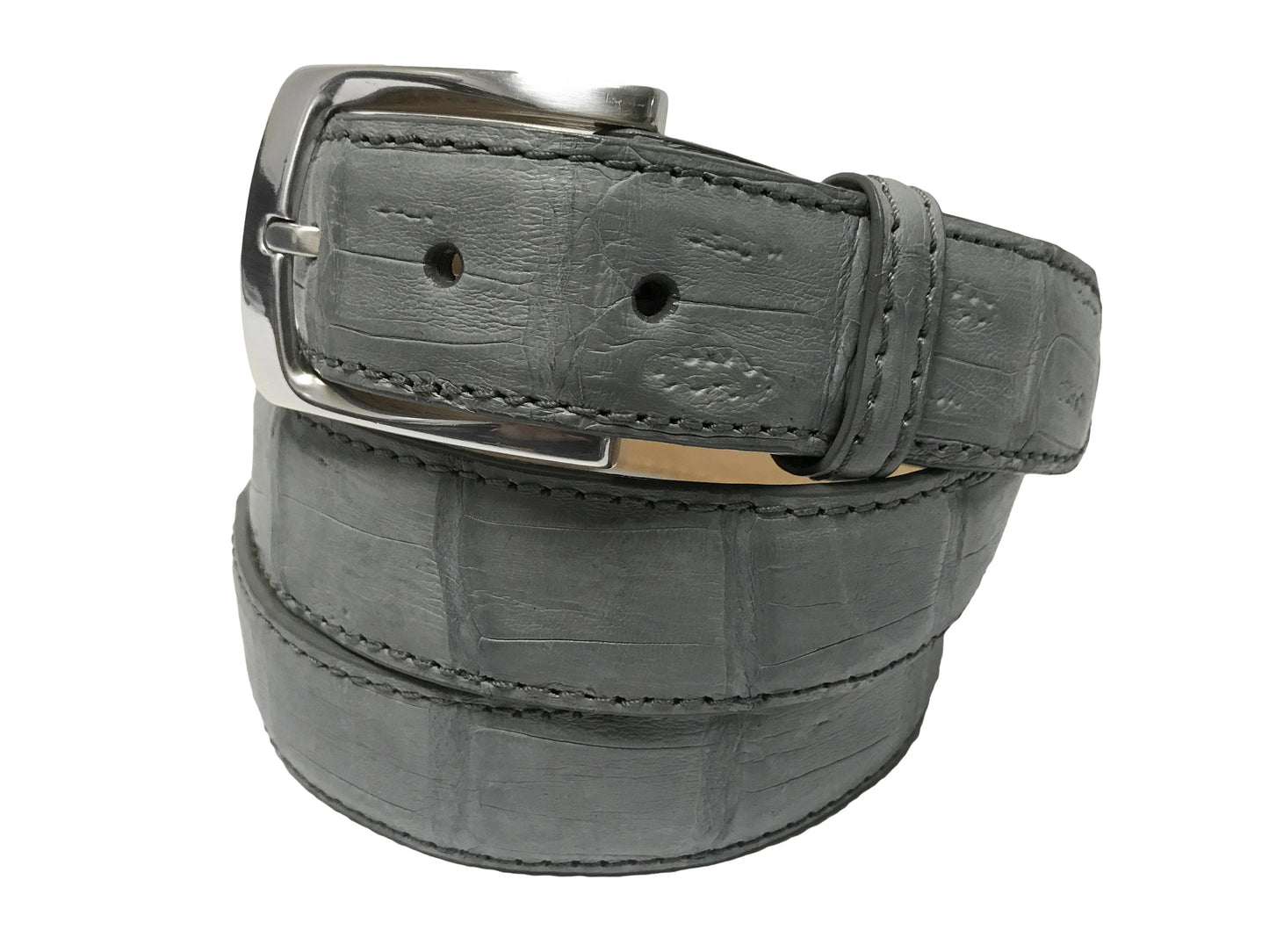 Caiman Skin Belt Gray Classic - The Golf Guys Online