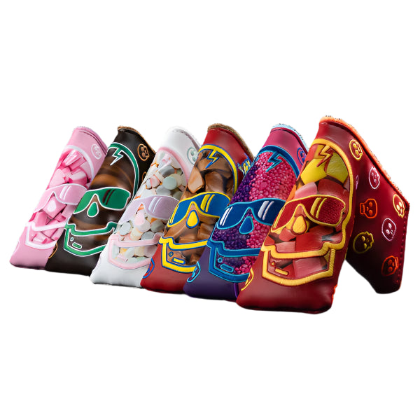 Swag Golf - Candy (Starburst) Red Skulls Blade Putter Headcover - The Golf Guys Online