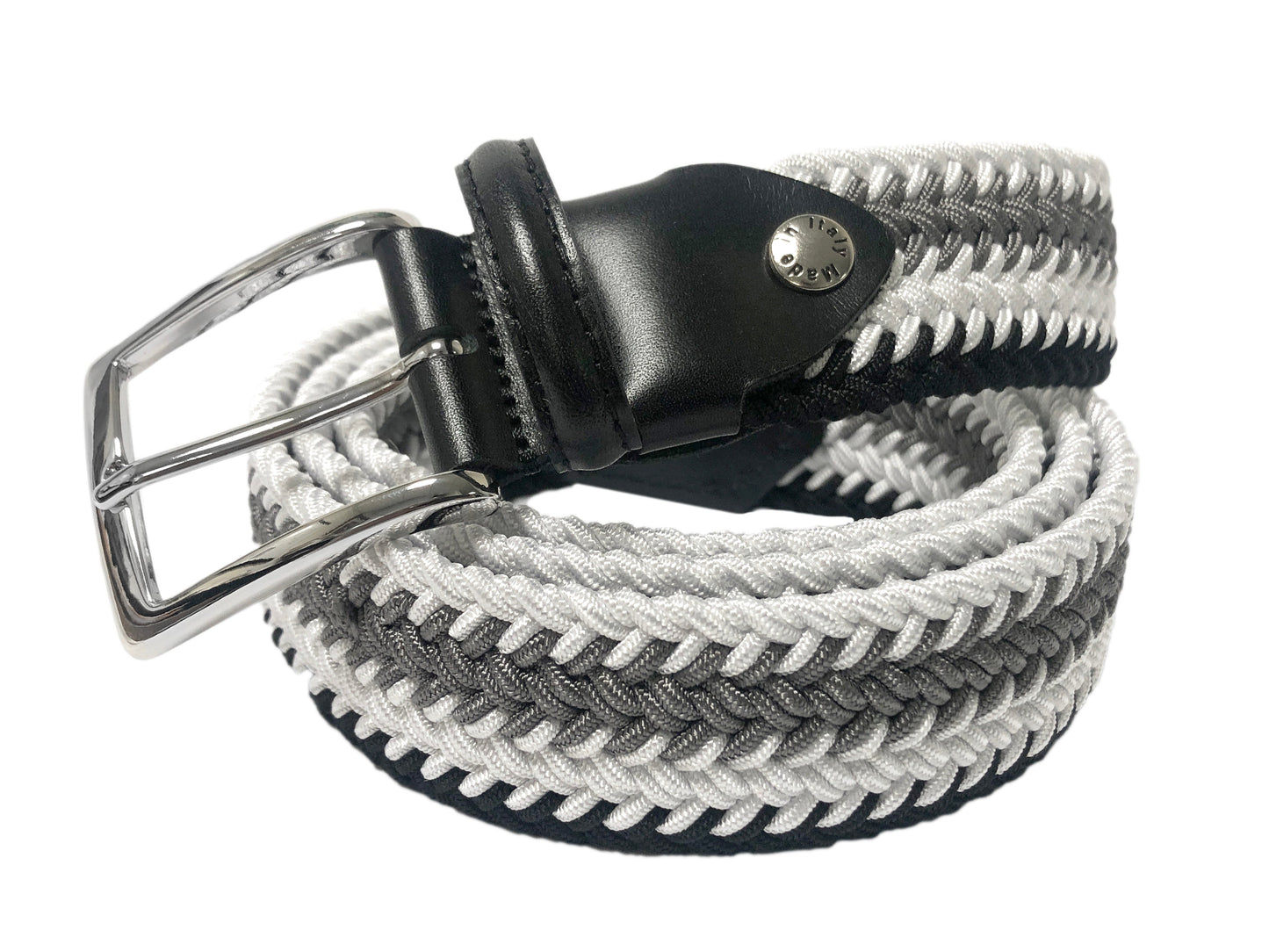 Cotton Stretch Belt Monochrome Stripes - The Golf Guys Online