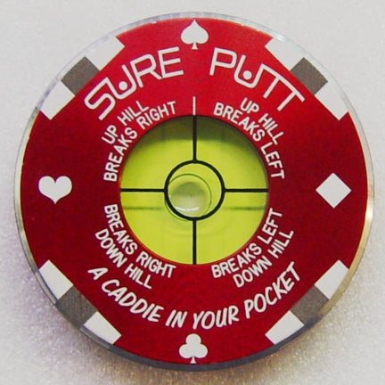 Sure Putt Pro Golf Green Reader - Red Poker Chip - The Golf Guys Online