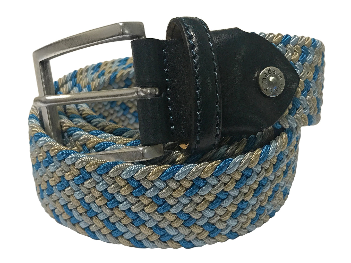 Cotton Stretch Belt Aqua - The Golf Guys Online
