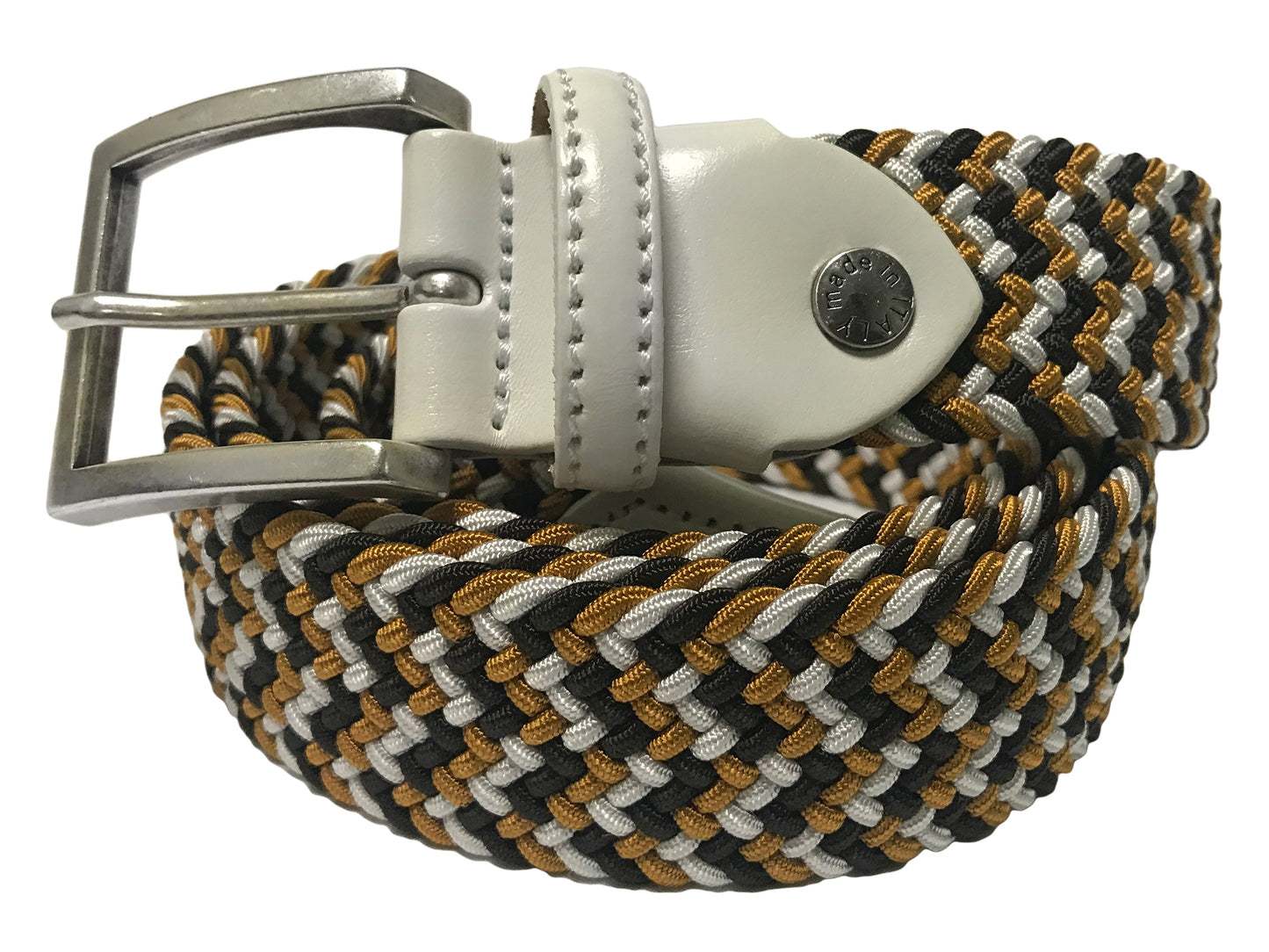 Cotton Stretch Belt Golden Monochrome - The Golf Guys Online