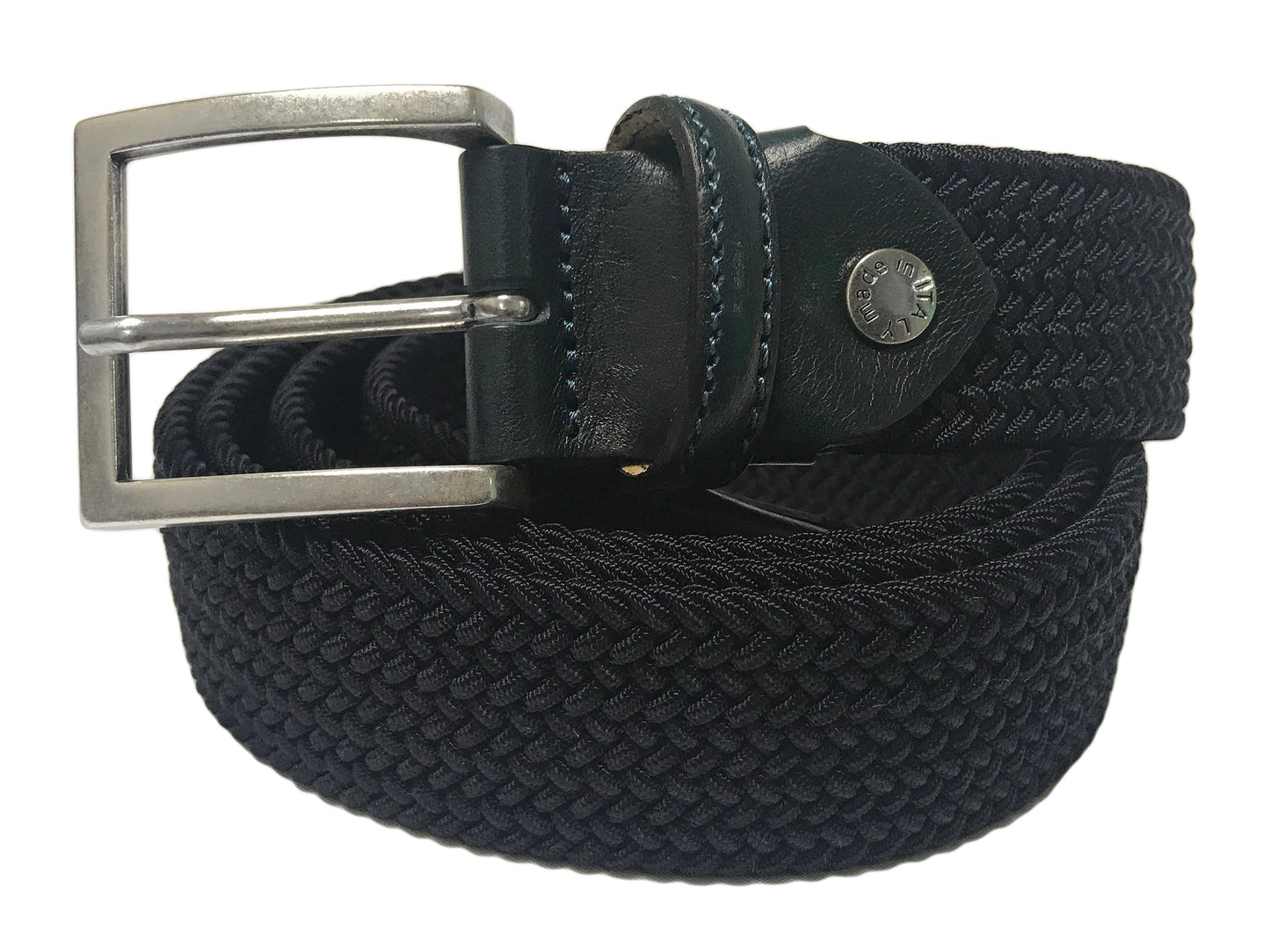 Cotton Stretch Belt Solid Black - The Golf Guys Online