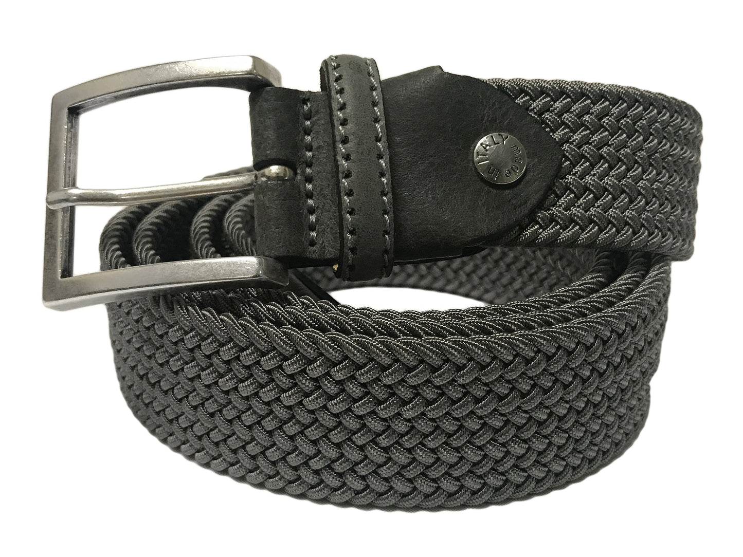 Cotton Stretch Belt Solid Gray - The Golf Guys Online