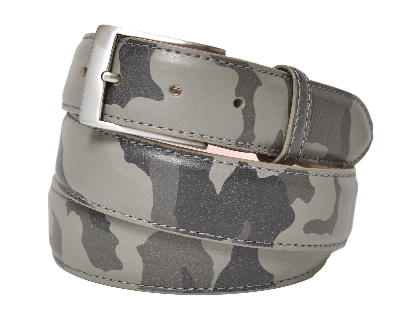 Calf Skin Pebble Belt Gray Camo - The Golf Guys Online