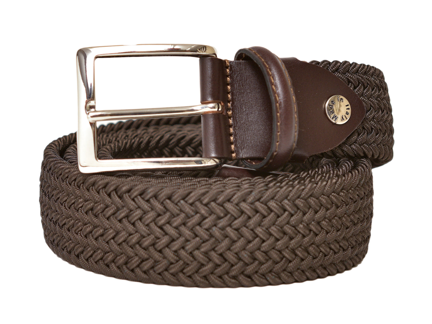 Cotton Stretch Belt Solid Brown - The Golf Guys Online