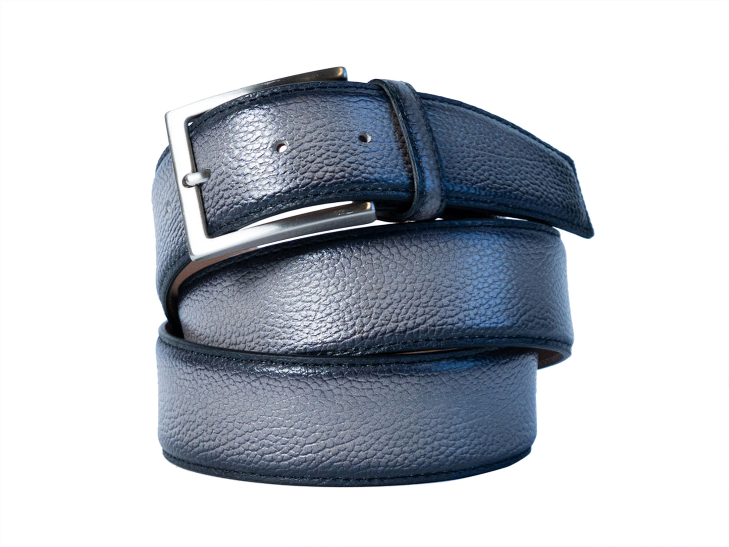 Limited Edition Handpainted Calf Skin Pebble Belt Medium Gray - The Golf Guys Online