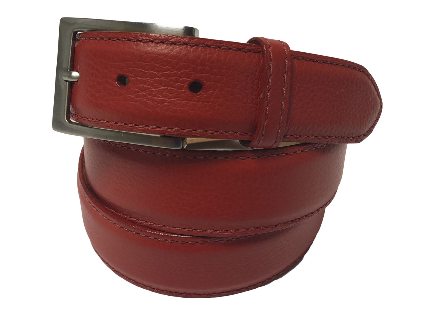 Calf Skin Pebble Belt Red Classic - The Golf Guys Online
