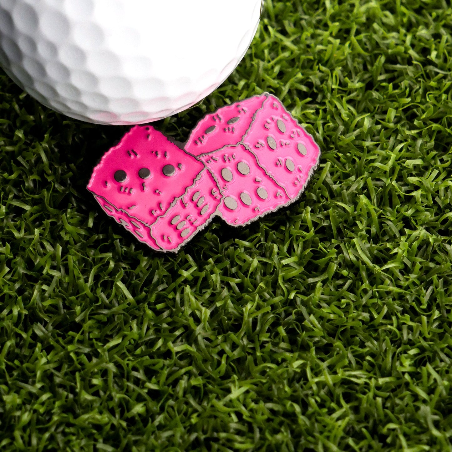 Pink Fuzzy Dice Ball Marker