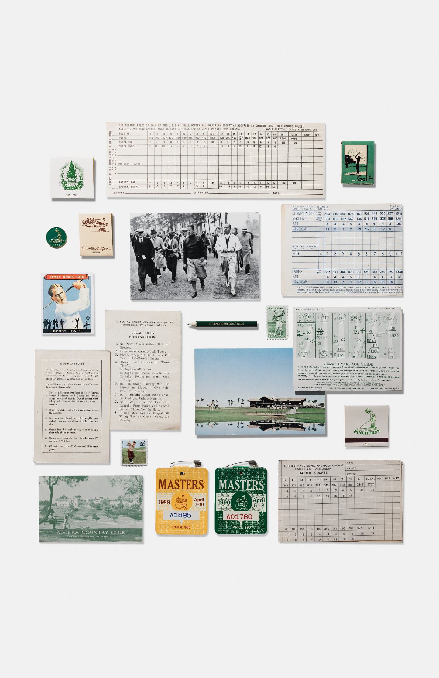 Vintage Golf Collage Poster - The Golf Guys Online
