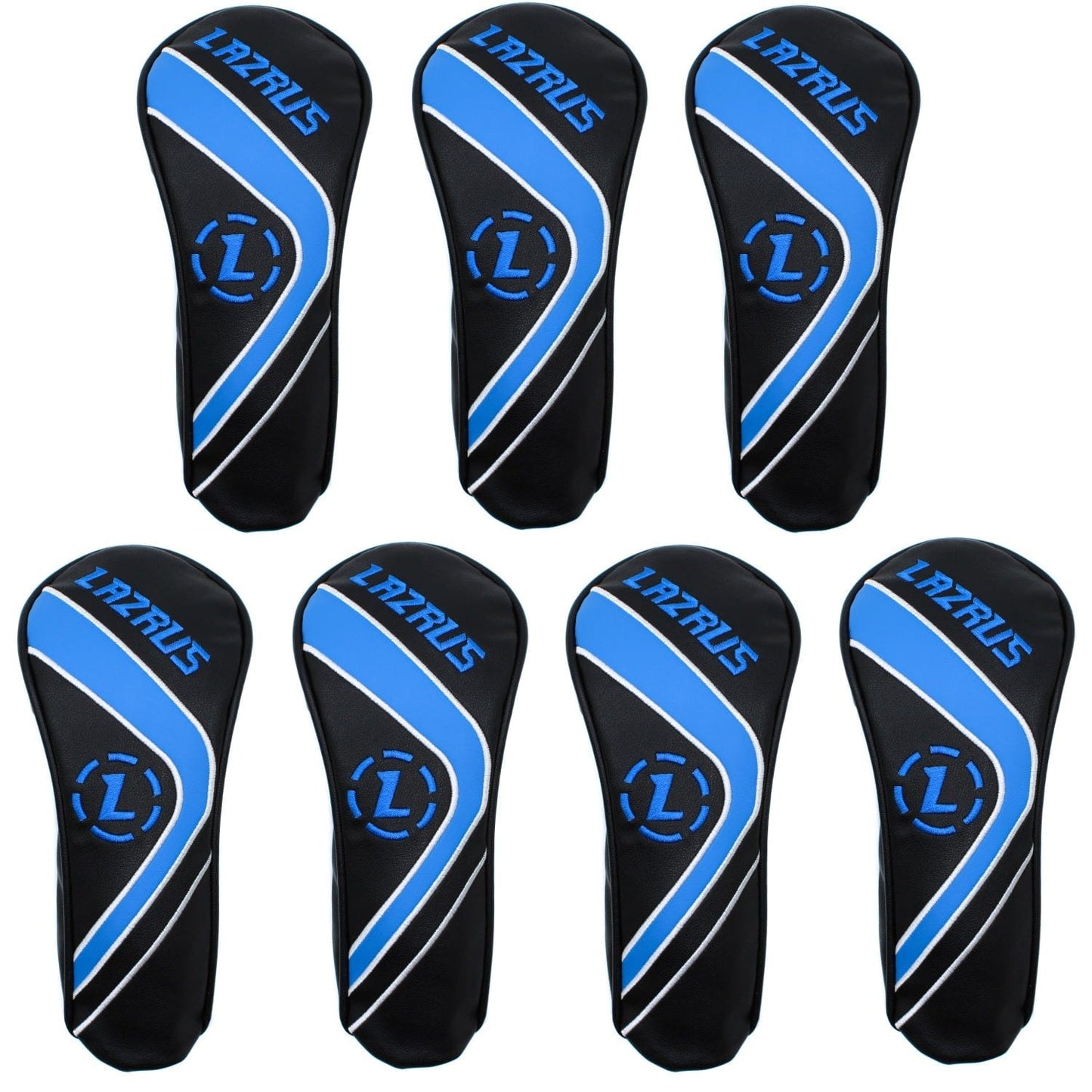 Lazrus Golf - Premium Black Hybrid Wood Head Covers | Individuals or Sets - The Golf Guys Online