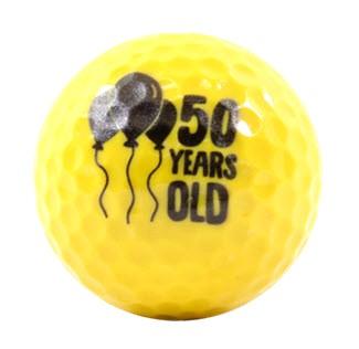 New Novelty Happy 50th Birthday Yellow Mix of Golf Balls