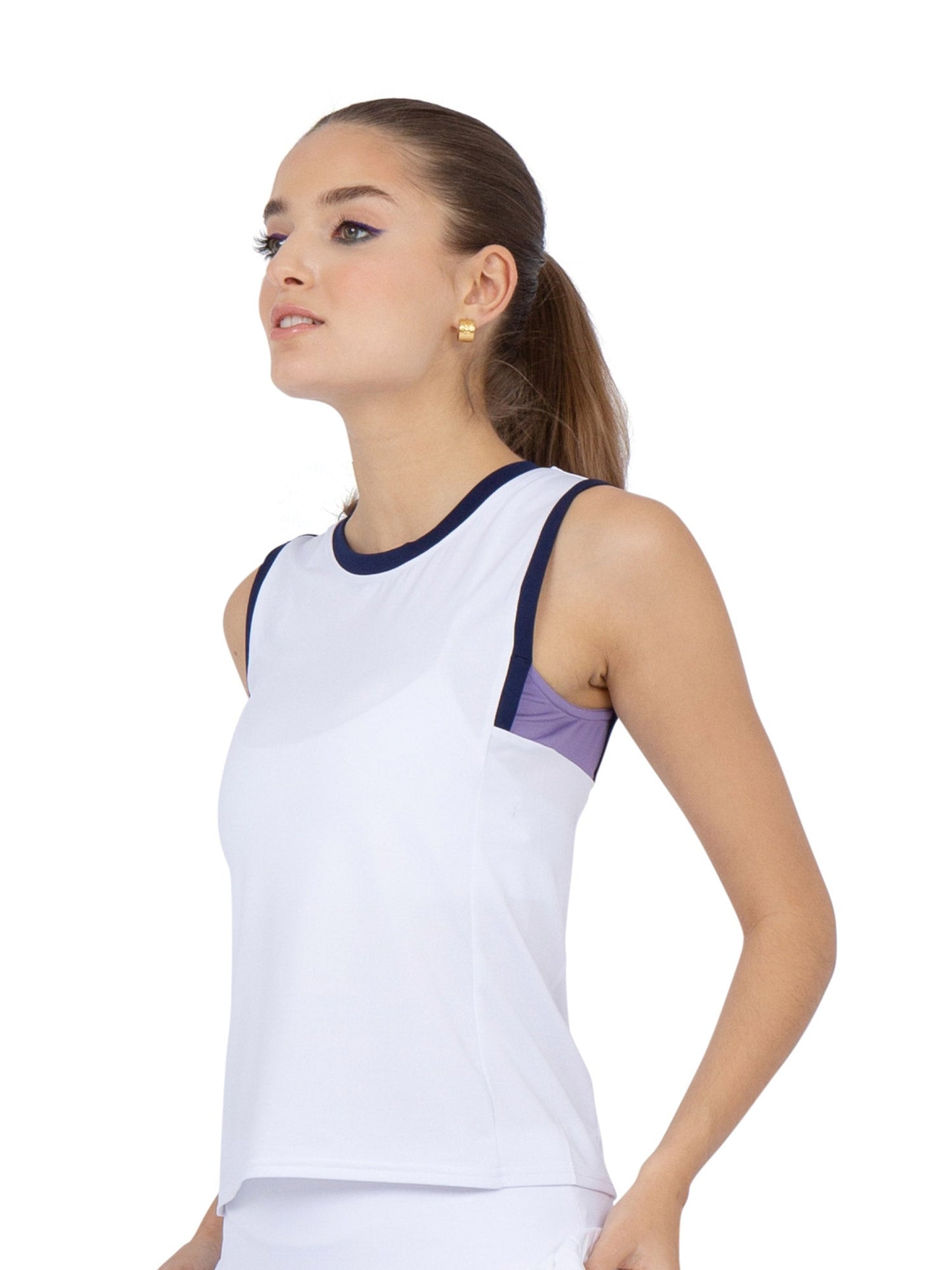 Harper Performance Tank - White/Lavender Combo - The Golf Guys Online
