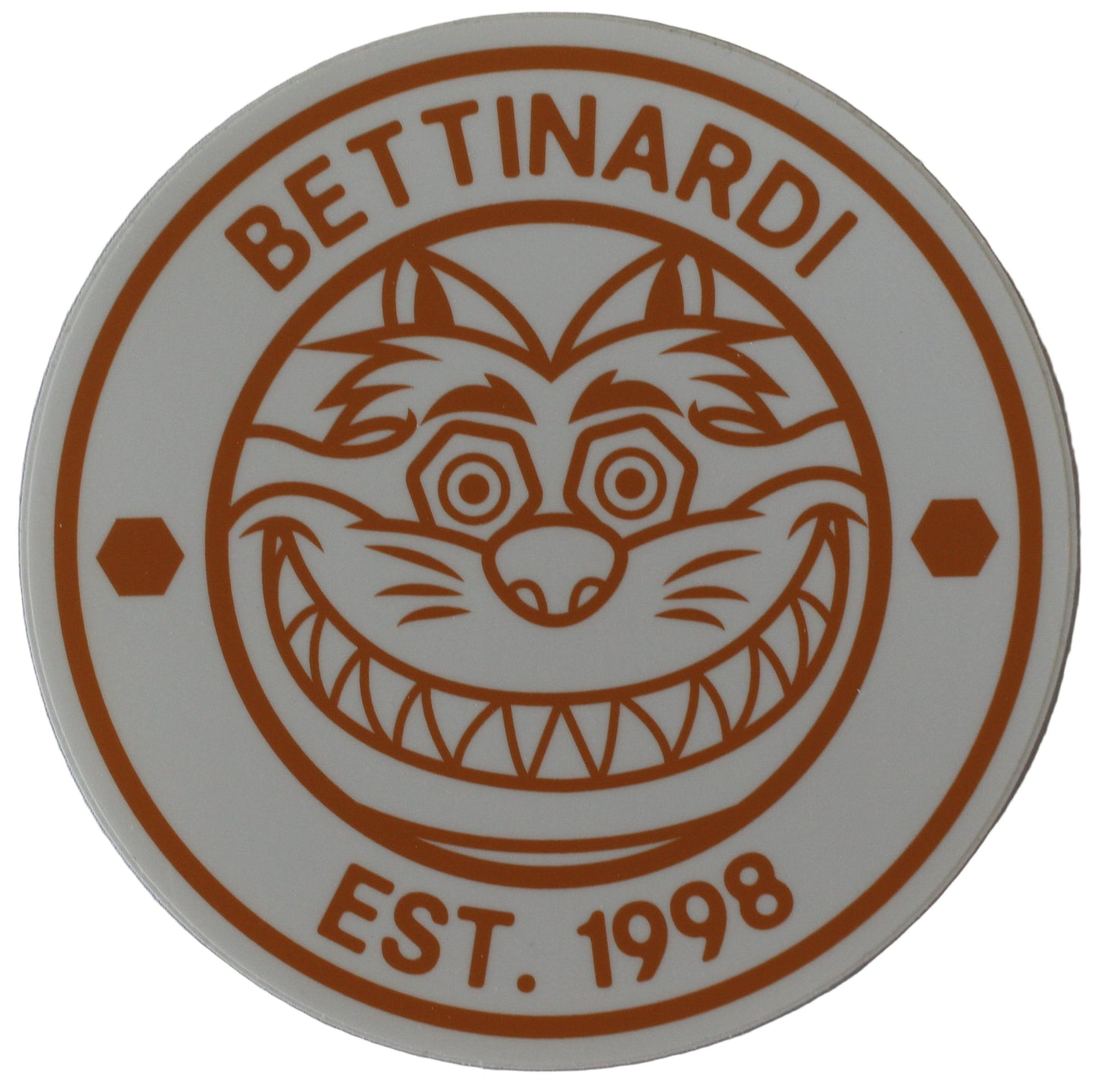 Limited Bettinardi Fat Cat Circle Sticker White/Orange 5.0" Diameter