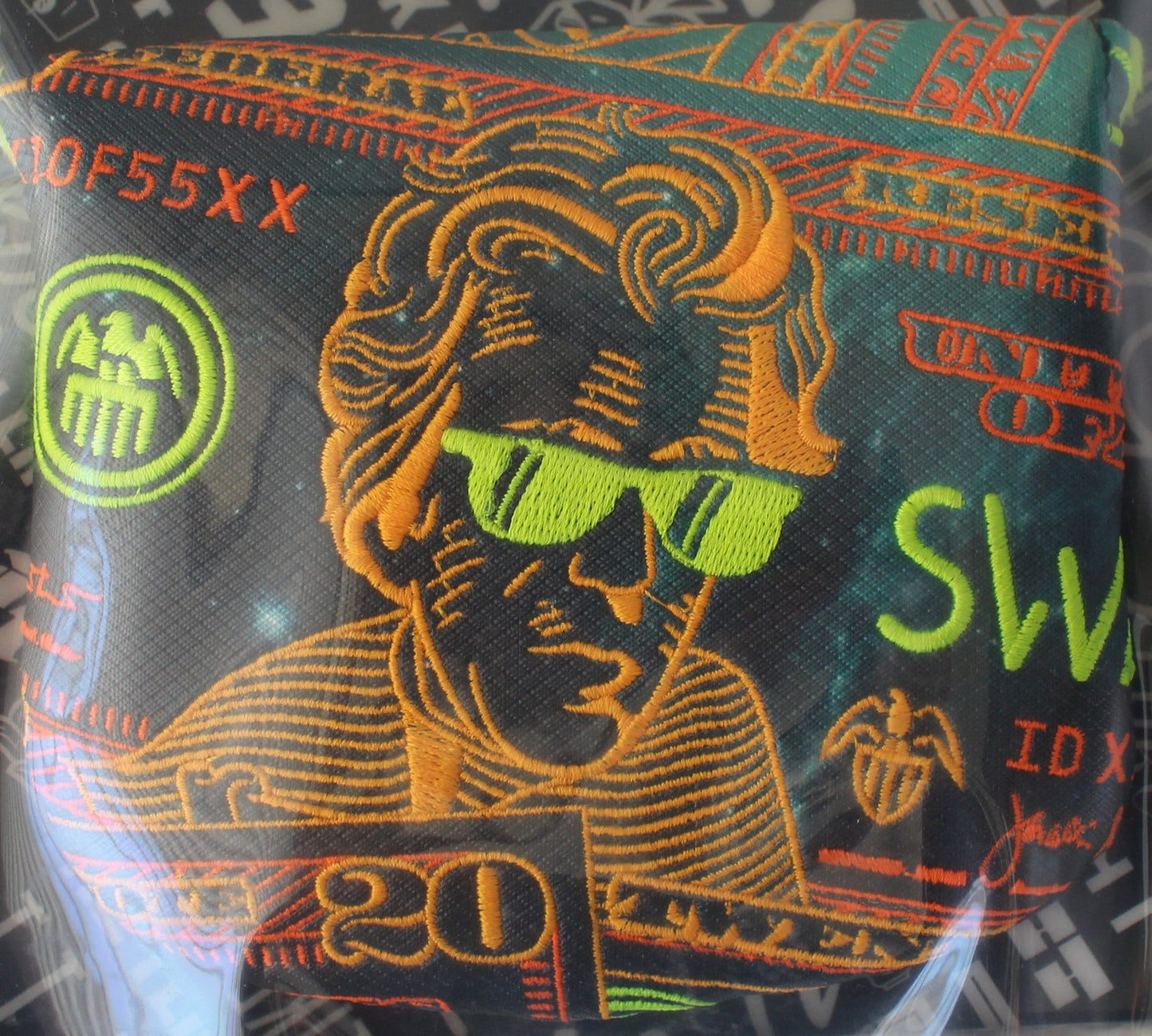 Limited Swag Golf Shaded Andrew Jackson Neon Orange/Black Blade Putter Headcover