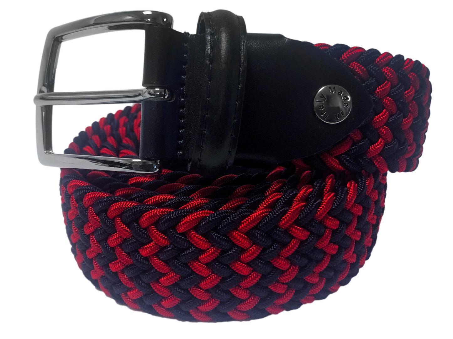 Cotton Stretch Belt Red/Navy - The Golf Guys Online