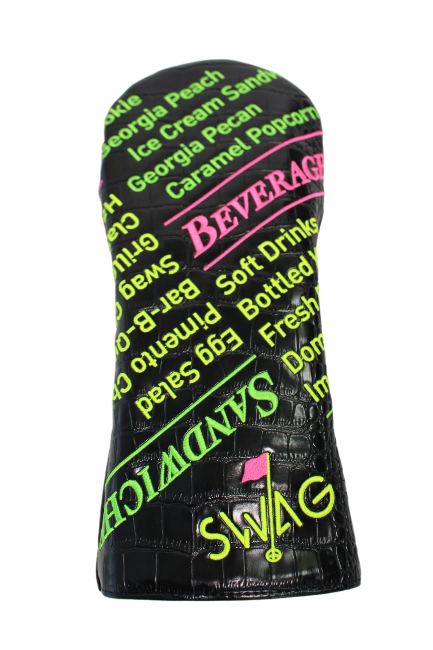 Swag Golf - Augusta Menu (Masters/Crocodile Skin) Black Driver Headcover *opened, no bag* - The Golf Guys Online