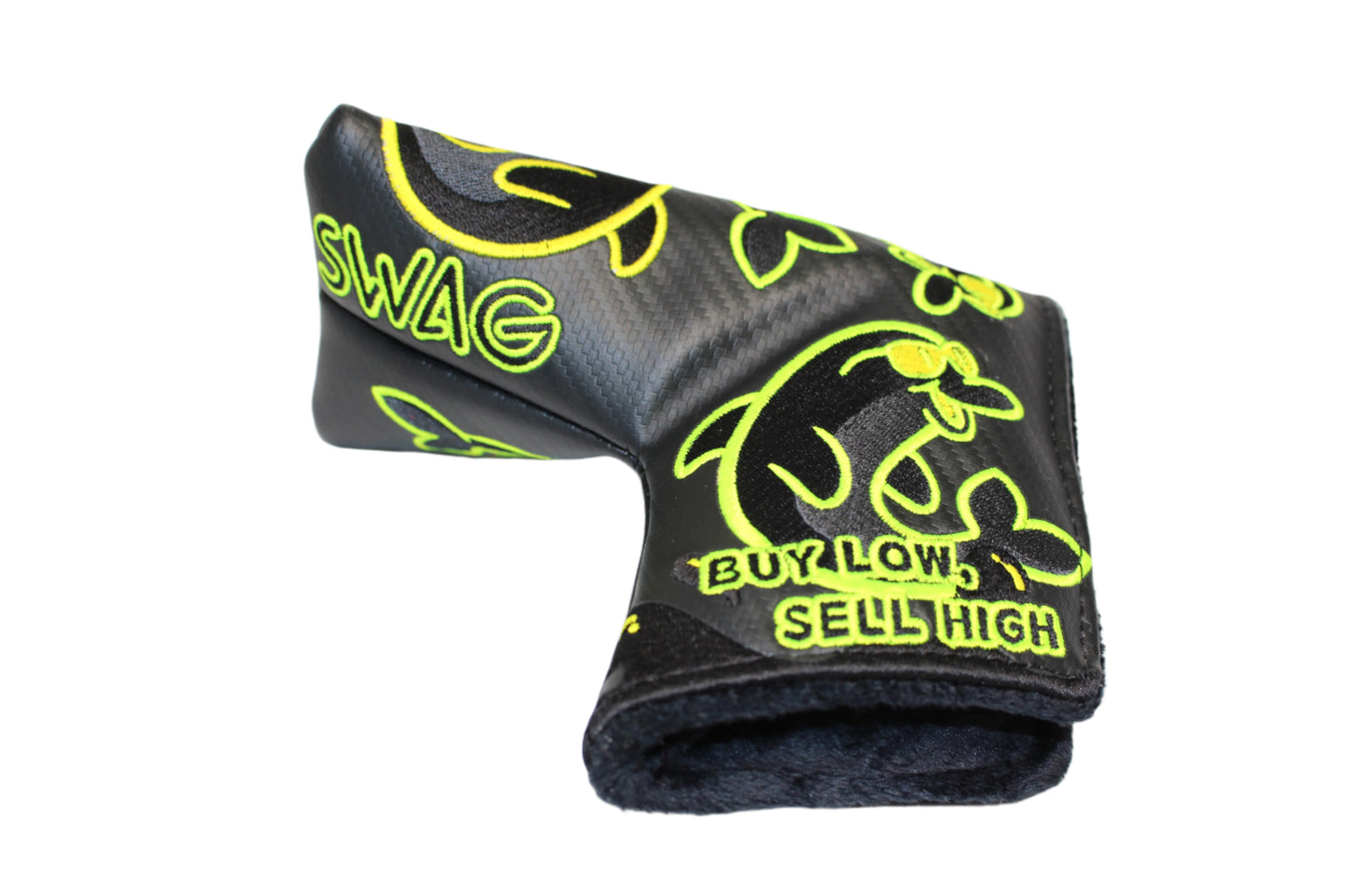 Swag Golf - Flipper Yellow Buy Low Sell High *opened, no bag* Blade Putter Headcover - The Golf Guys Online