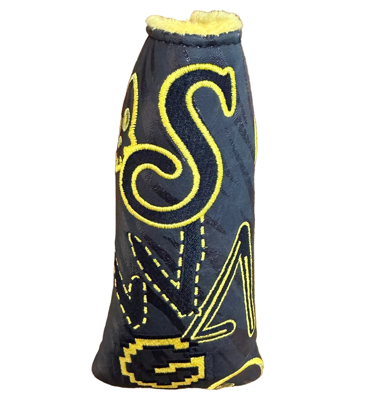Limited Swag Golf - Yellow/Black Tiger Print Skulls Blade Putter Headcover *opened, no bag*
