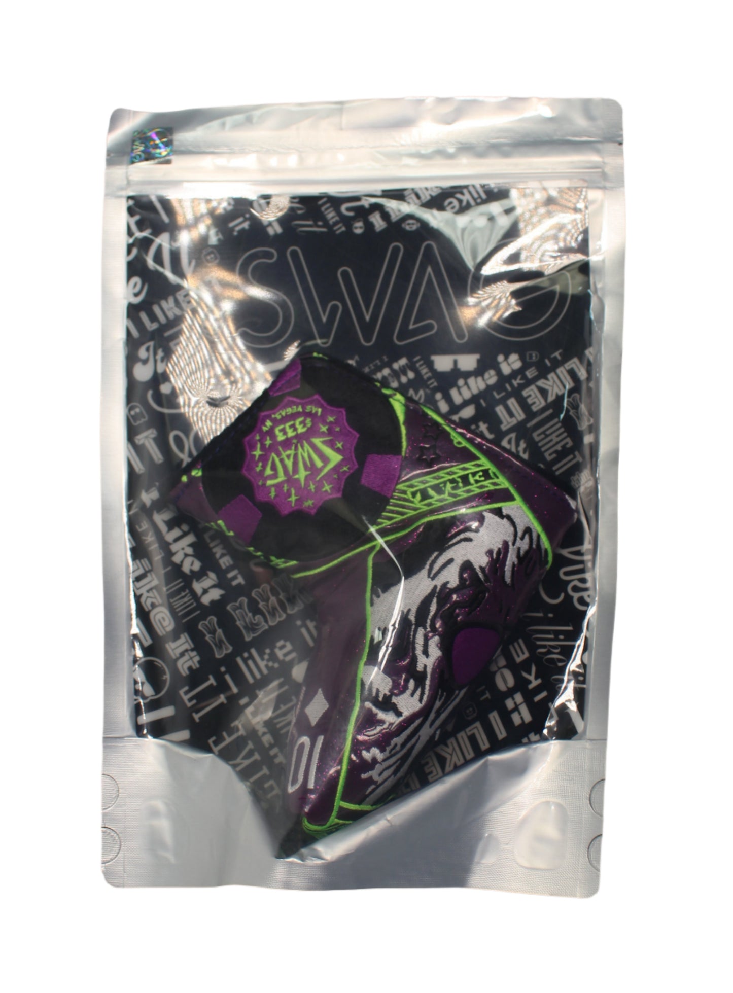 Swag Golf - Las Vegas Yeti $333 Purple and Neon Green Blade Putter Headcover - The Golf Guys Online
