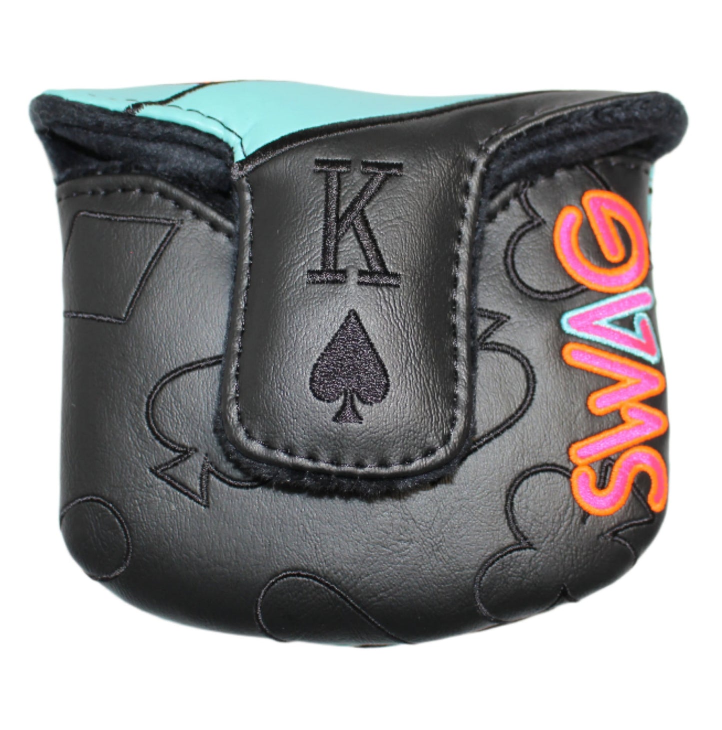 Swag Golf - King of Spades Blue/Orange/Black Mallet Putter Headcover *opened, no bag* - The Golf Guys Online